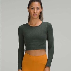 lululemon Ebb To Street Long Sleeve Shirt Smoked Spruce